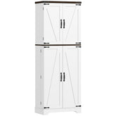 HOMCOM 64" Tall Kitchen Pantry Cabinet with Motion Sensor Light, Spice Racks and Adjustable Shelves, White