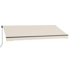 Outsunny 13' x 10' Retractable Awning, 280gsm UV Resistant Sunshade Shelter for Deck, Balcony, Yard, Beige