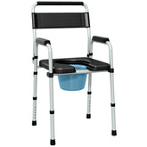 HOMCOM Bedside Commode Chair for Seniors, Adults, Handicap, Raised Toilet Seat with Arm, Adjustable Height, 331 lbs, Black