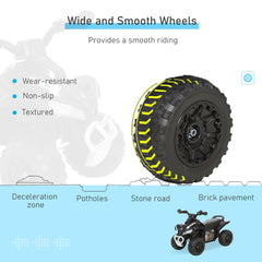 Aosom NO Power Kids Ride On Push Car, Ride Racer, Foot-to-floor Sliding Car, Walking ATV Toy with Music, Lights, for 1.5-3 Years Old, Black