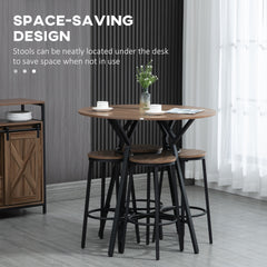 HOMCOM 5-Piece Bar Table and Chairs Set, Space Saving Dining Table & 4 Stools