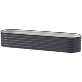 Outsunny 7.9' x 2' x 1.4' Galvanized Raised Garden Bed Kit, Metal Planter Box with Safety Edging, Dark Gray