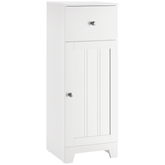 kleankin Short Bathroom Storage Cabinet, Cabinet Organizer with 1 Drawer and Adjustable Shelf for Living Room, White