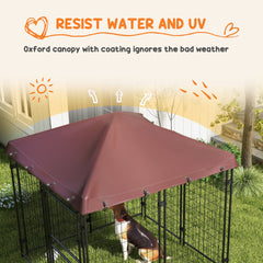 PawHut 4.6' x 4.6' x 5' Dog Kennel Outdoor with Waterproof Canopy, Large Door