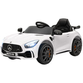 Qaba Mercedes-Benz AMG GTR Licensed 12V Battery Powered Kids Electric Car w/ Remote Control & Soft Start, White