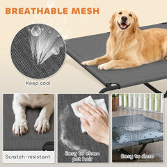 PawHut Elevated Dog Bed for Large Breeds Gray 60"L