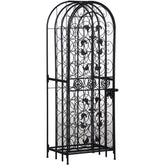 HOMCOM 45-Bottle Modern Wine Organizer Decorative Portable Wrought Iron Wine Rack Jail