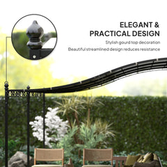 Outsunny 10' x 16' Wall-Mounted Outdoor Pergola Canopy, Metal Patio Canopy with Drainage Holes for Backyard Garden, Dark Gray