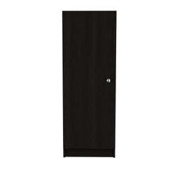 Belleria Single Door Pantry Storage Cabinet with Four Interior Shelves -Black