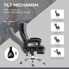 Vinsetto Massage Office Chair, 6 Points and Heat, Reclining Computer Chair with High Back, Adjustable Height and Footrest, Black