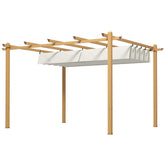 Outsunny 10' x 13' Retractable Pergola Canopy, Aluminum Pergola Sun Shade Shelter for Garden, Patio, Backyard, Deck, Cream