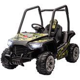 Qaba 12V Kids Electric Car with Parent Remote Control, Spring Suspension, Soft Start, Music, LED Light, Safety Belt, Green