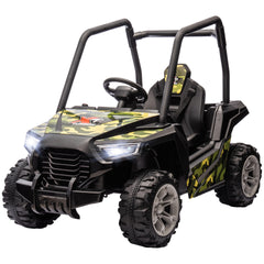 Qaba 12V Kids Electric Car with Parent Remote Control, Spring Suspension, Soft Start, Music, LED Light, Safety Belt, Green