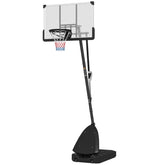 Soozier 4.9-10' Basketball Stand, Freestanding Basketball System with 44" Shatterproof Backboard, Rebound System and Wheels