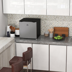 HOMCOM 1.1 Cu.Ft Countertop Mini Freezer, Compact Upright Freezer with Removable Shelves, Silver