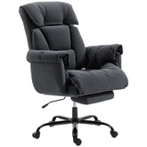 HOMCOM High Back Office Chair, Reclining Desk Chair with Footrest, High Resilience Foam, Rolling Wheels, Dark Gray