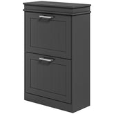 HOMCOM Modern Shoe Storage Cabinet with 2 Flip Drawers for 10 Pairs, Narrow Shoe Organizer for Entryway, Hallway, Black