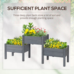 Outsunny 3 Tier Raised Garden Bed Freestanding Planter Box for Vegetables, Herb, Flowers