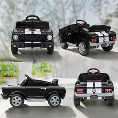 Qaba Licensed Ford Shelby GT 350 Kids Ride On Car with Remote Control, Adjustable Speed, MP3, Smooth Start, LED Lights, Black
