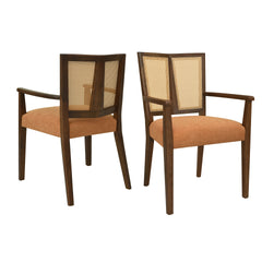 ARM DINING CHAIR(walnut+caramel) Set of 2