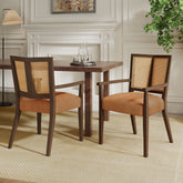 ARM DINING CHAIR(walnut+caramel) Set of 2