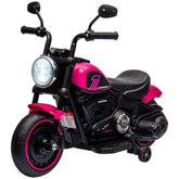 Aosom 6V Kids Motorcycle w/ Training Wheels, Single-Button Start, Pink