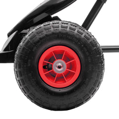 Aosom Kids Pedal Go Kart Ride-on Toy with Ergonomic Comfort, Pedal Car with Tough, Wear-Resistant Tread, Go Cart Kids Car for Boys & Girls with Suspension System, Safety Hand Brake, Ages 5-12, Red