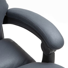 Vinsetto Microfibre Massage Office Chair, Heated Reclining Chair with Footrest, Double-tier Padding, Swivel Wheels, Dark Gray