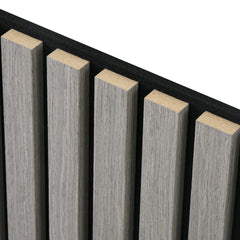 HOMCOM 24"x24" Wood Panels for Wall, 4 Pack Acoustic Panels, Sound Absorbing Slat Wall For Interior Wall Decor, Home, Gray