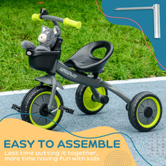 Qaba Tricycle for Kids Age 2-5, Toddler Bike for Children, Yellow