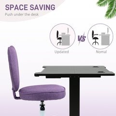 HOMCOM Heart Love Shaped Back Design Office Chair with Adjustable Height, Purple