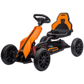 Aosom 12V Electric Go Kart for Kids w/ Adjustable Speed, Orange