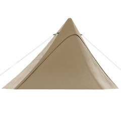 Outsunny 15.4'x15.4'x8.5' Teepee Tent, Waterproof Camping Tent with Porch Area, Floor and Carry Bag, for 2-3 Person Outdoor Backpacking Camping Hiking, Coffee