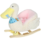 Qaba Baby Rocking Horse, Kids Ride on Pelican Rocking Horse for Toddlers 18–36 Months with Realistic Duck Sound, White