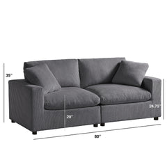 Chelsea Modular 2-Piece Sofa - Charcoal