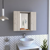 Artemisa Medicine Cabinet, Double Door, Mirror, One External Shelf -Light Gray