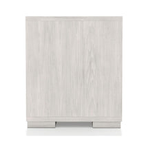 Two Tone Design Nightstand 1pc French Dovetail Drawers Wooden Handles Melamine Top White Wash And Stone Gray Finish Bedroom Furniture