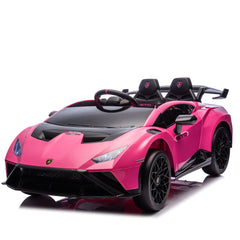 Lamborghini Huracan Sto 24V Kids Electric Ride-On Drift Car: Speeds 1.86-5.59 MPH, Ages 3-6, Foam Front Wheels, 360° Spin, LED Lights, Dynamic Music, Early Learning, USB Port, Drift Feature