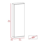 Leto Wall Mounted Shoe Rack With Mirror, Single Door, Capacity For Ten Shoes -White