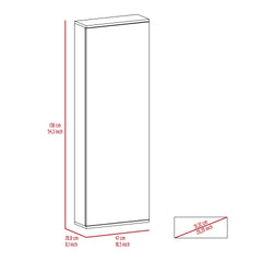 Leto Wall Mounted Shoe Rack With Mirror, Single Door, Capacity For Ten Shoes -White
