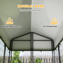 PawHut Outdoor Dog Kennel with Roof, 6' x 4' x 6' Heavy Duty Welded Wire Dog Playpen Enclosure with Escape-proof Lock