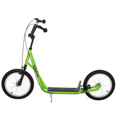 Aosom Youth Scooter Kick Scooter for Kids 5+ with Adjustable Handlebar Front and Rear Dual Brakes, Light Green
