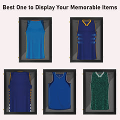 HOMCOM 24" x 32" Acrylic Shadow Box Frame, UV-Resistant Jersey Display Case with T-shirt Hanger and 2 Keys, Black