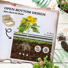 Outsunny 3-Tier Raised Garden Bed Set w/ Safety Edging, Open Bottom for Vegetables, Herbs, Flowers, 62.25" x 43" x 32.25", Cream