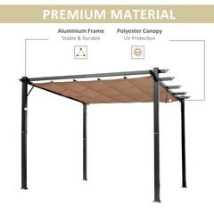 Outsunny 10' x 13' Outdoor Pergola Gazebo Backyard Canopy Cover Adjustable Sunshade, Gray