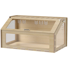 PawHut 39 inch Hamster Cage Habitat with Acrylic Window & Openable Top for Dwarf Hamster, Gerbil, Guinea Pig, Rat, Oak
