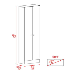 Multistorage Pantry Cabinet, Five Shelves, Double Door Cabinet -Pearl