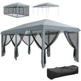 Outsunny 10' x 20' Pop Up Canopy Tent with Netting, Heavy Duty Instant Sun Shelter, Large Tents for Parties with Carry Bag for Outdoor, Garden, Patio, Gray