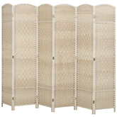 HOMCOM Folding Room Divider Screen 6 Panel 6' Tall Privacy Screen Freestanding Wood Partition for Home Office, Washed Oak