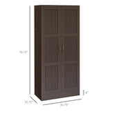 HOMCOM Storage Cabinet w/ Storage Shelves, Pantry Cabinet, Coffee